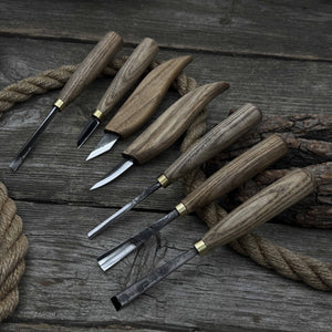 7-Piece Wood Carving Tool Set detail view by Sharky Forged Steel Tools