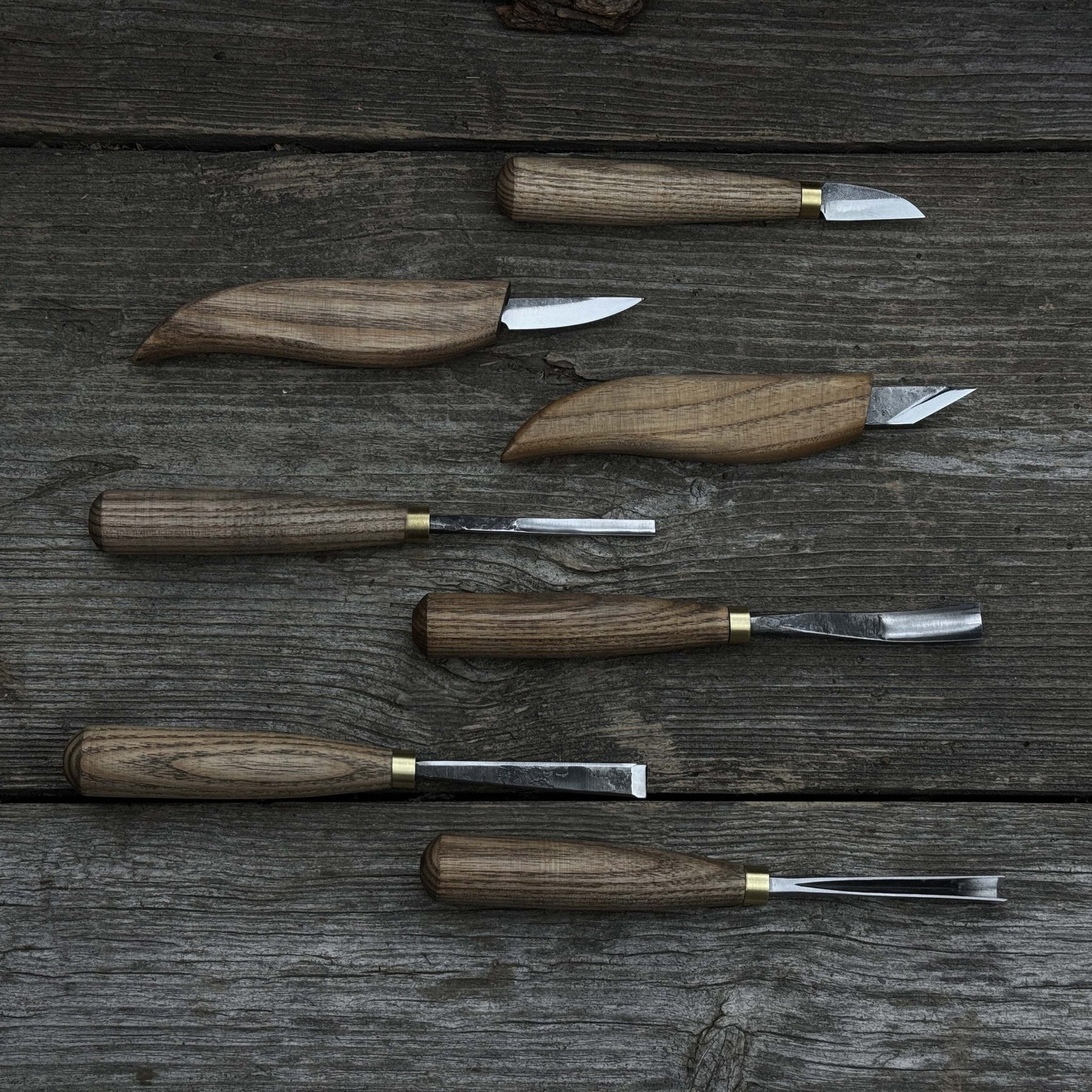 7-Piece Wood Carving Tool Set detail view by Sharky Forged Steel Tools