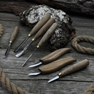 7-Piece Wood Carving Tool Set detail view by Sharky Forged Steel Tools