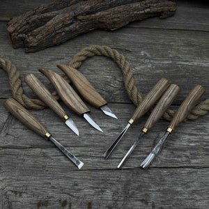7-Piece Wood Carving Tool Set detail view by Sharky Forged Steel Tools