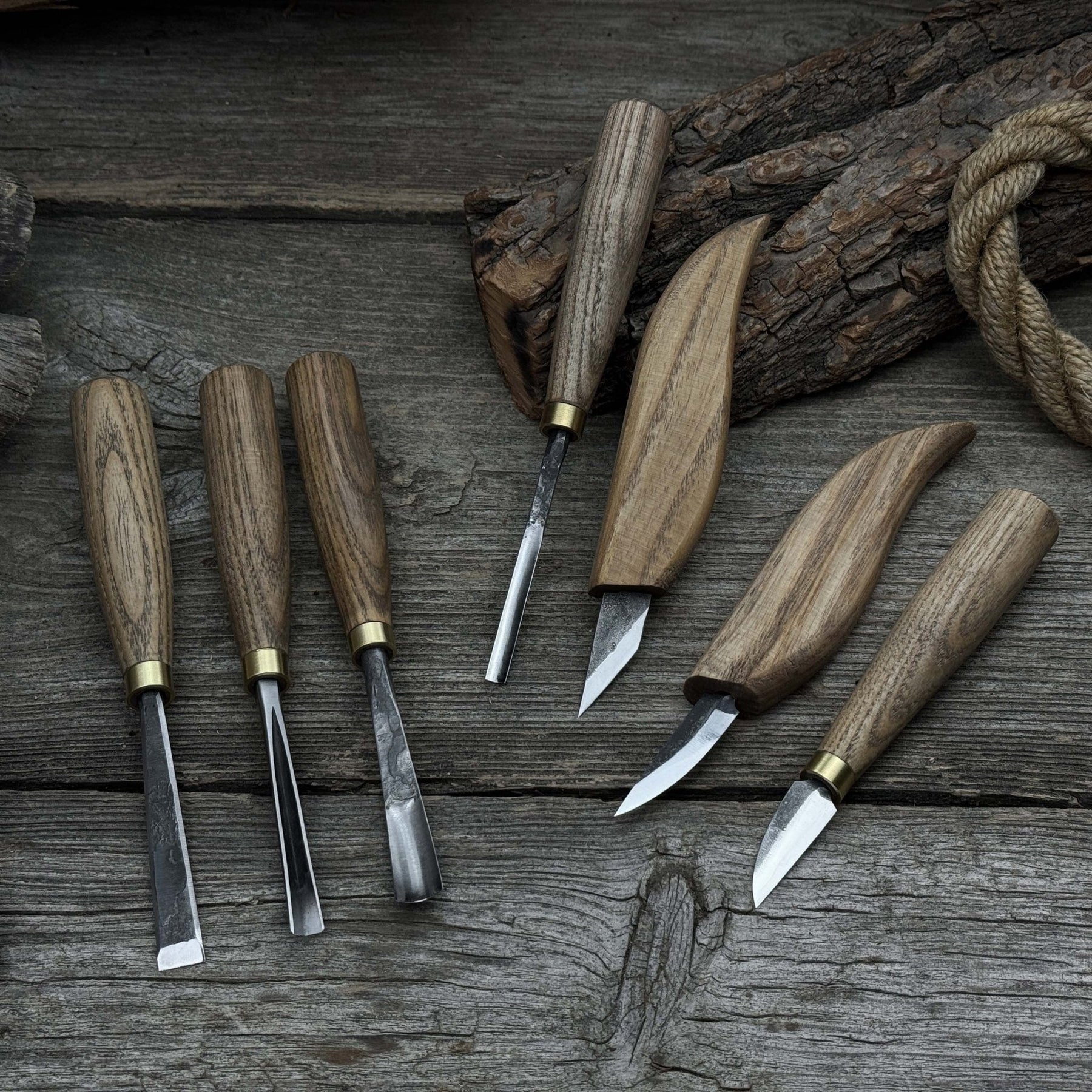 7-Piece Wood Carving Tool Set by Sharky Forged Steel Tools