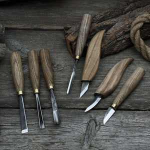 7-Piece Wood Carving Tool Set by Sharky Forged Steel Tools