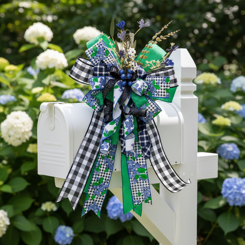 Blueberry Door Decor | Green Plaid & Gingham Decor by Bouge Creations