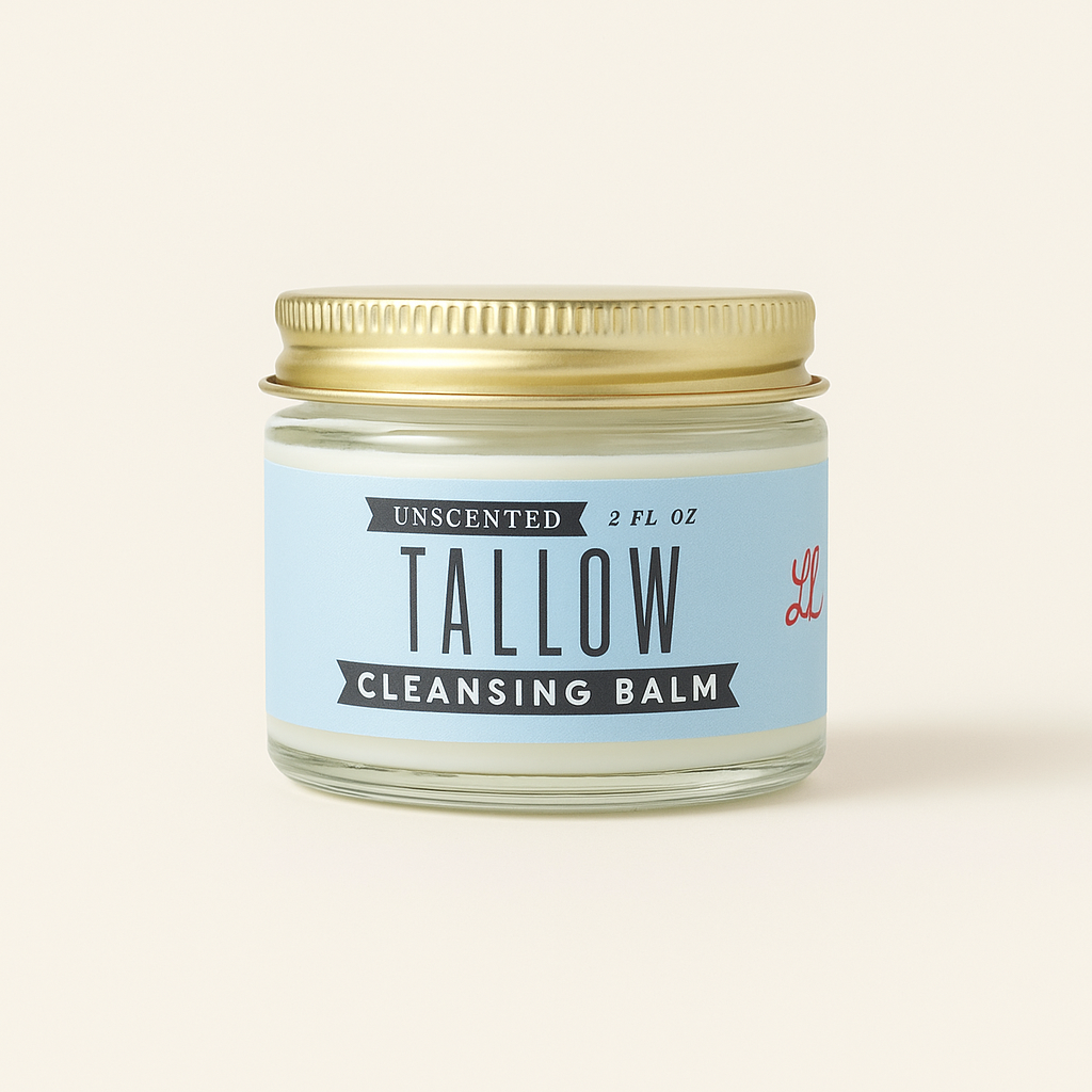 Unscented Tallow Cleansing Balm | Natural Makeup Remover & Deep Moisturizing Cleanser | Grass-Fed Beef Tallow with Castor Oil by The Lady May, scented candle detail photo 7