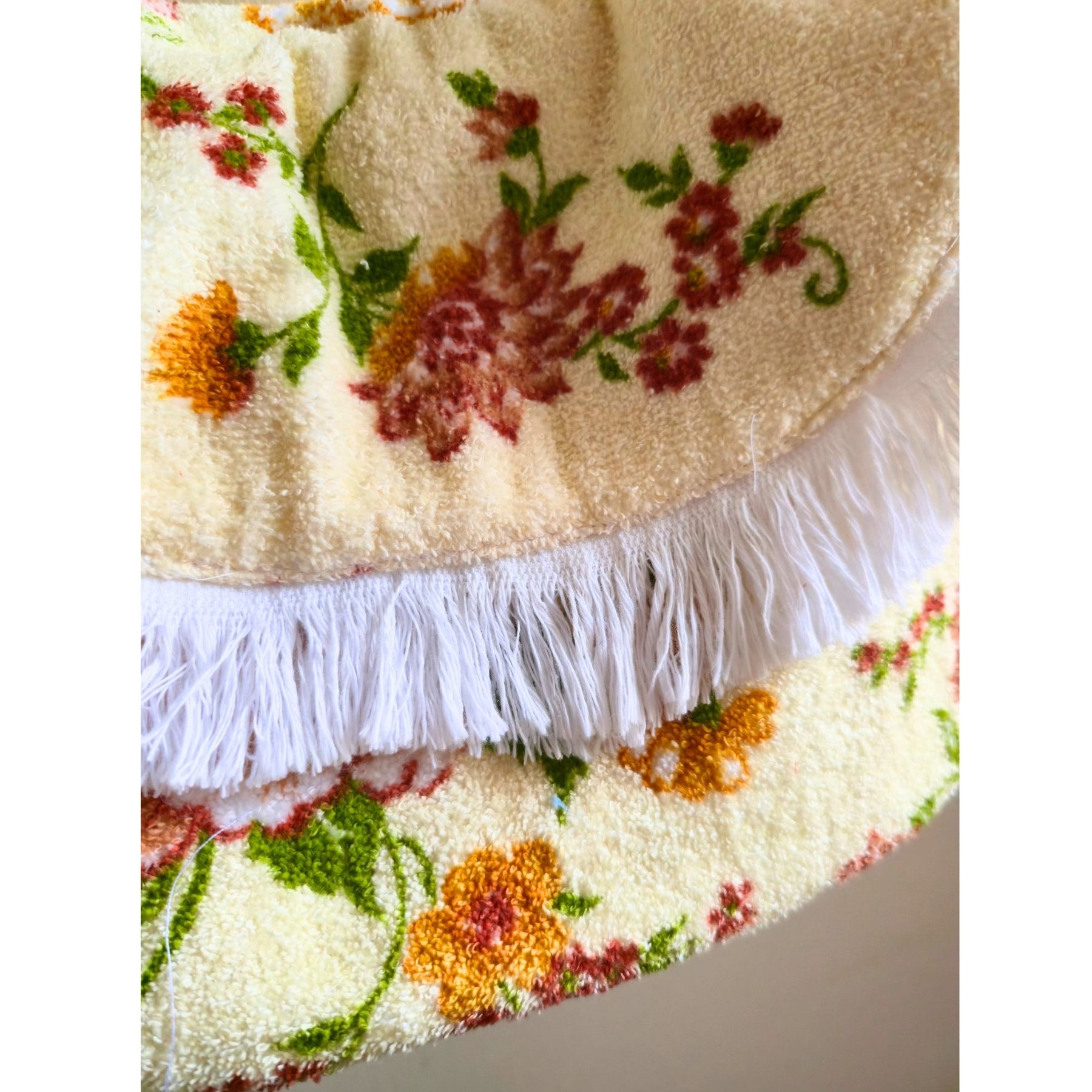 Upcycled Vintage Towel Crossbody Bag, Floral Messenger Bag, Adjustable Strap