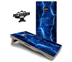Blue & Green Lightning Cornhole Boards - Pro Elite Series