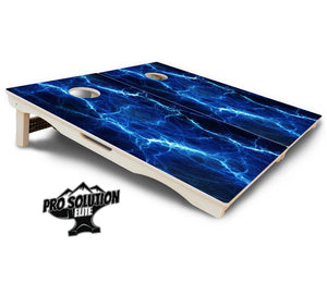 Blue & Green Lightning Cornhole Boards - Pro Elite Series