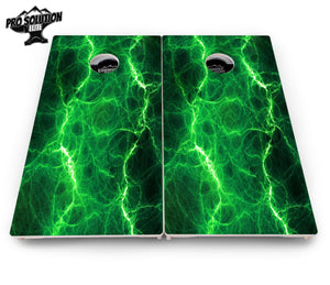 Blue & Green Lightning Cornhole Boards - Pro Elite Series