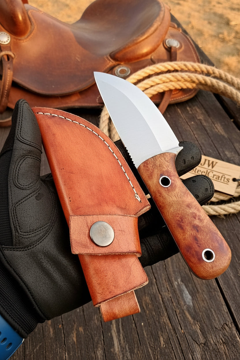 Woodgrain Trail Skinner Knife 7.5" by JW SteelCrafts, product view 4