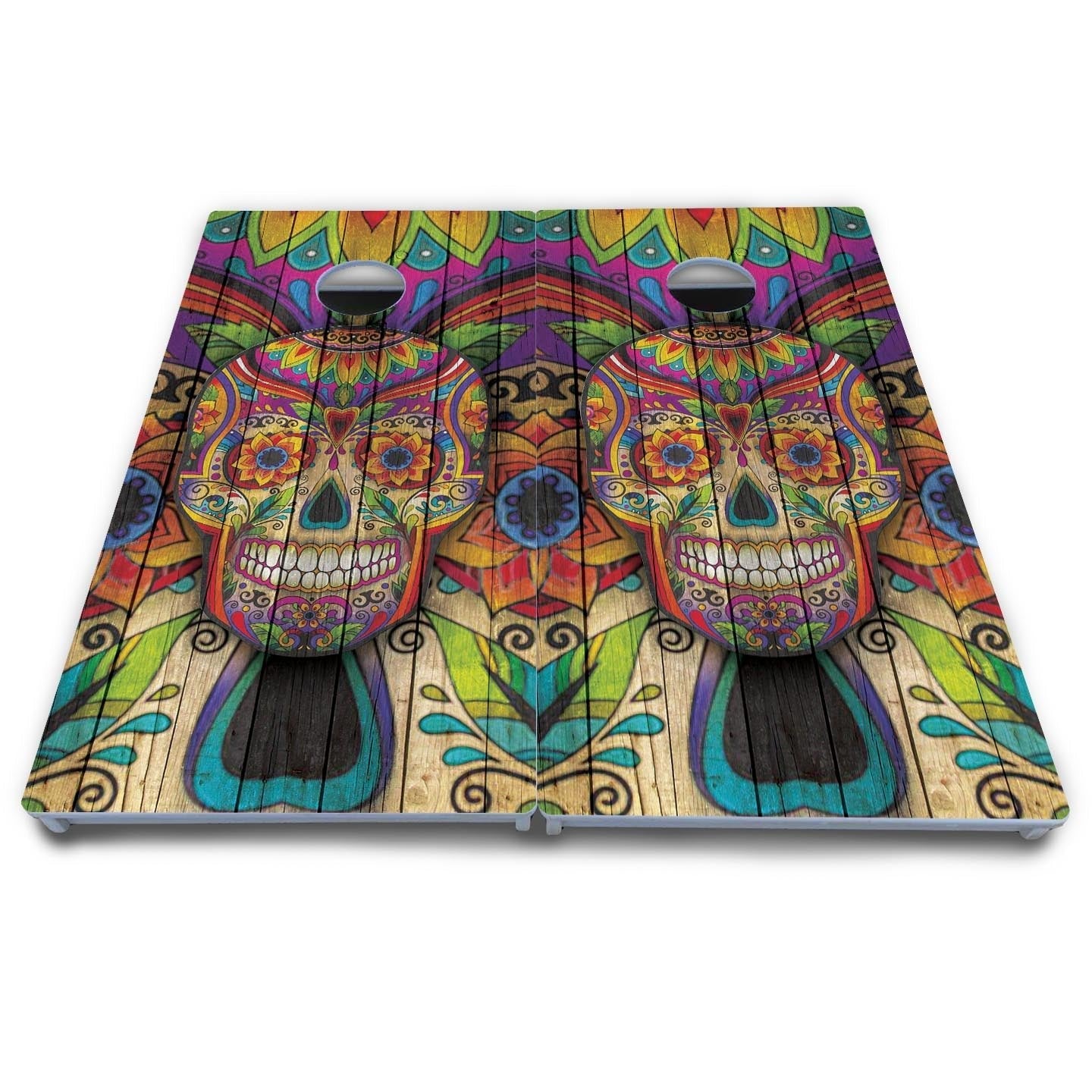 Sugar Skull Cornhole Boards - All Weather Series - Colorful
