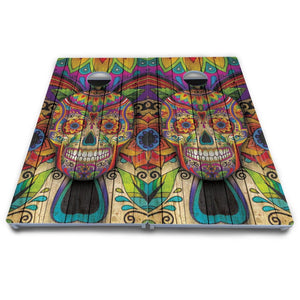 Sugar Skull Cornhole Boards - All Weather Series - Colorful