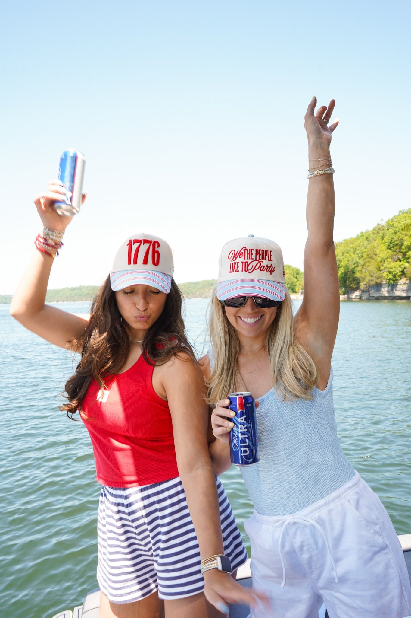 1776 Blue and Red Stripe Hat by KenzKustomz — product view 3
