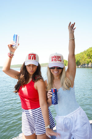 1776 Blue and Red Stripe Hat by KenzKustomz — product view 3