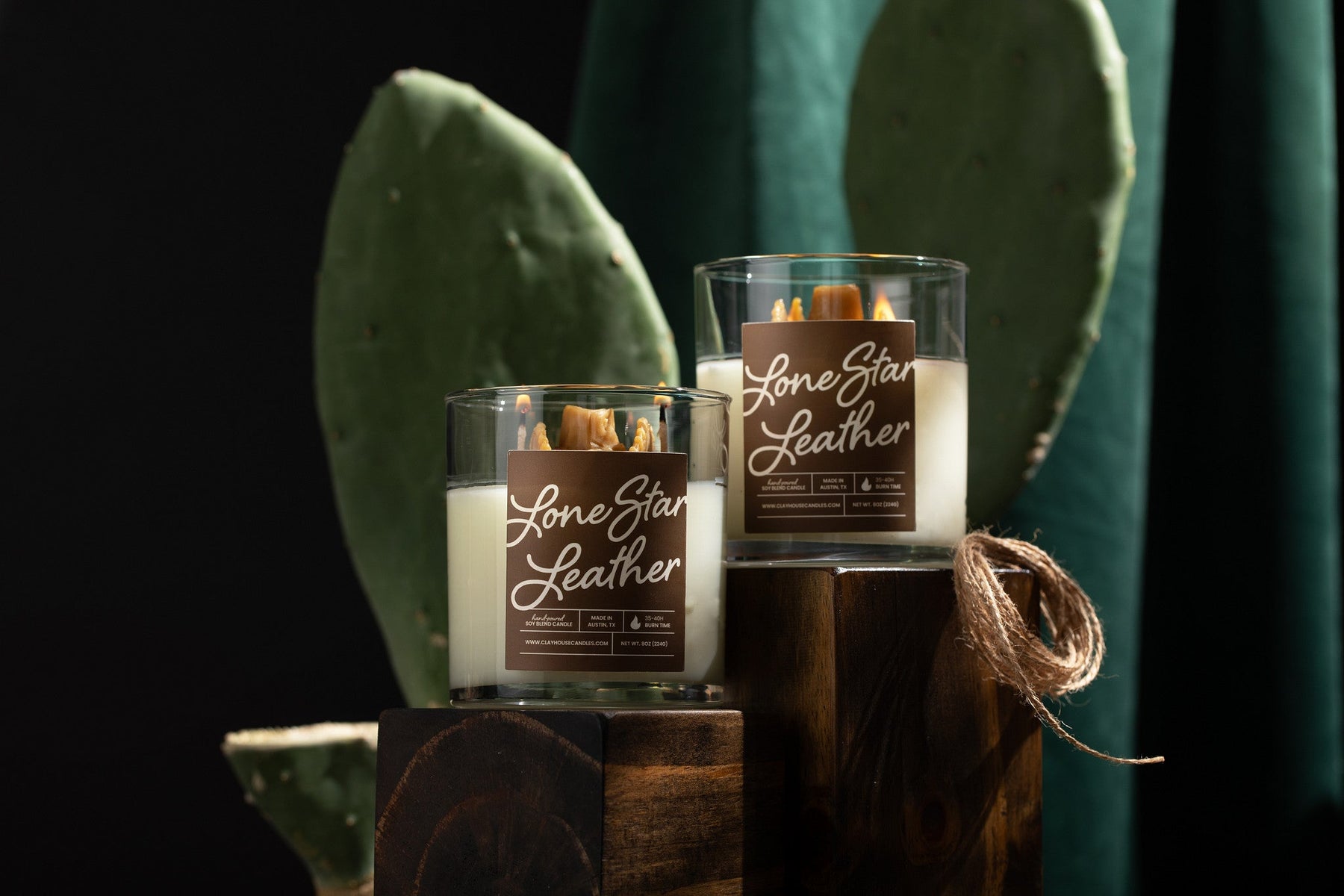 Lone Star Leather Container Candle by Clay House Candles image 3