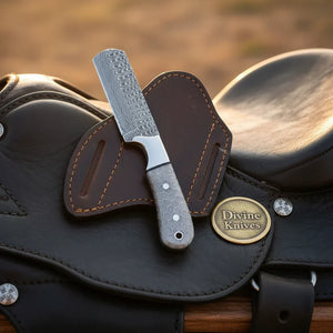 Honeycomb Handle Bull Cutter Knife for Ranch Work and Collecting
