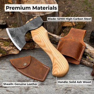 Small Carving Axe with Belt Loop, 0.47 kg (1 lb) detail view by Sharky Forged Steel Tools