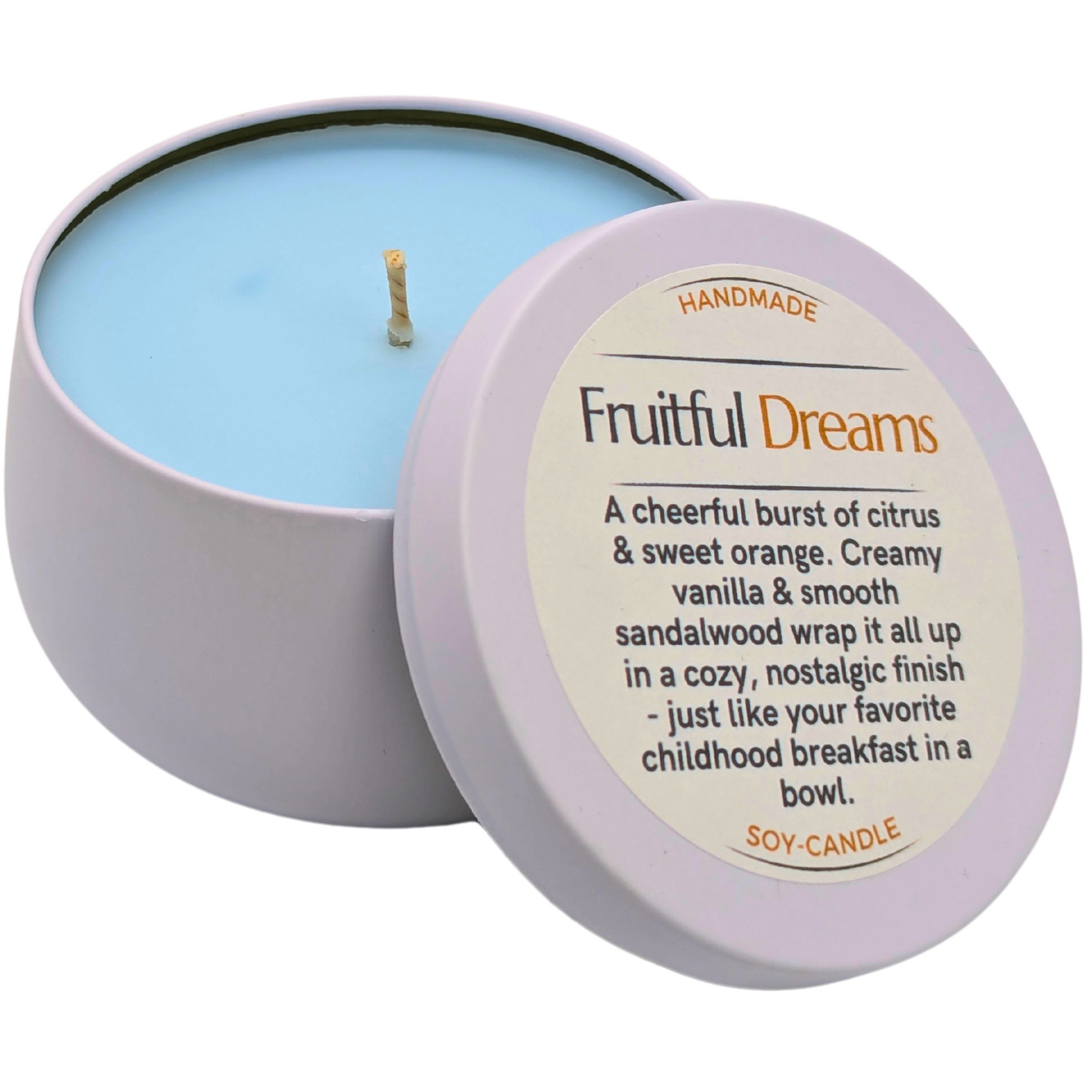 Fruitful Dreams™ Tranquil Soy Candle | Sweet Uplifting Joy – ResilScents™ by ResilScents, scented candle detail photo 2