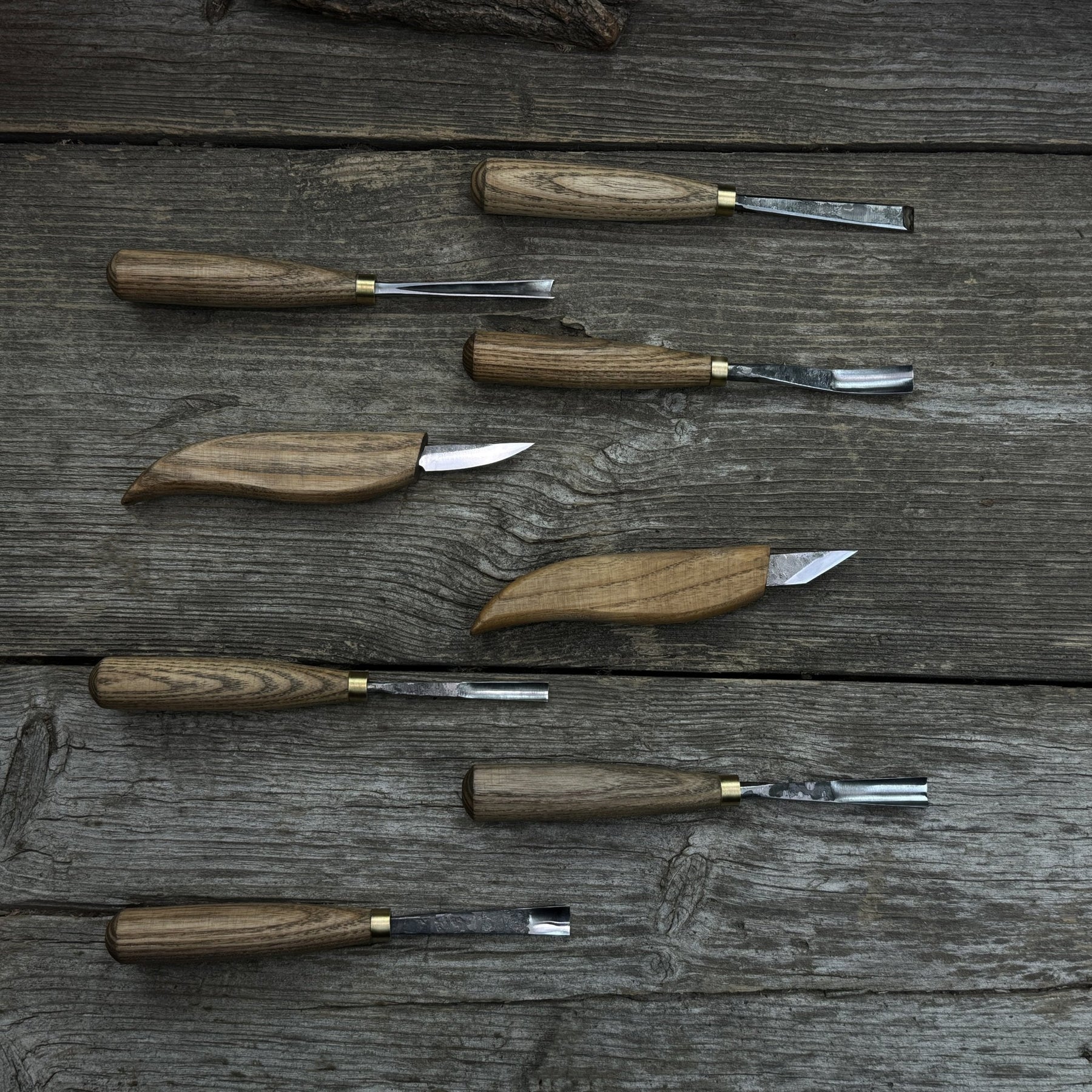 8-Piece Large Wood Carving Tool Set detail view by Sharky Forged Steel Tools