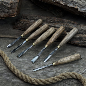 8-Piece Large Wood Carving Tool Set detail view by Sharky Forged Steel Tools