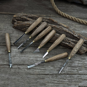 8-Piece Wood Carving Tool Set detail view by Sharky Forged Steel Tools