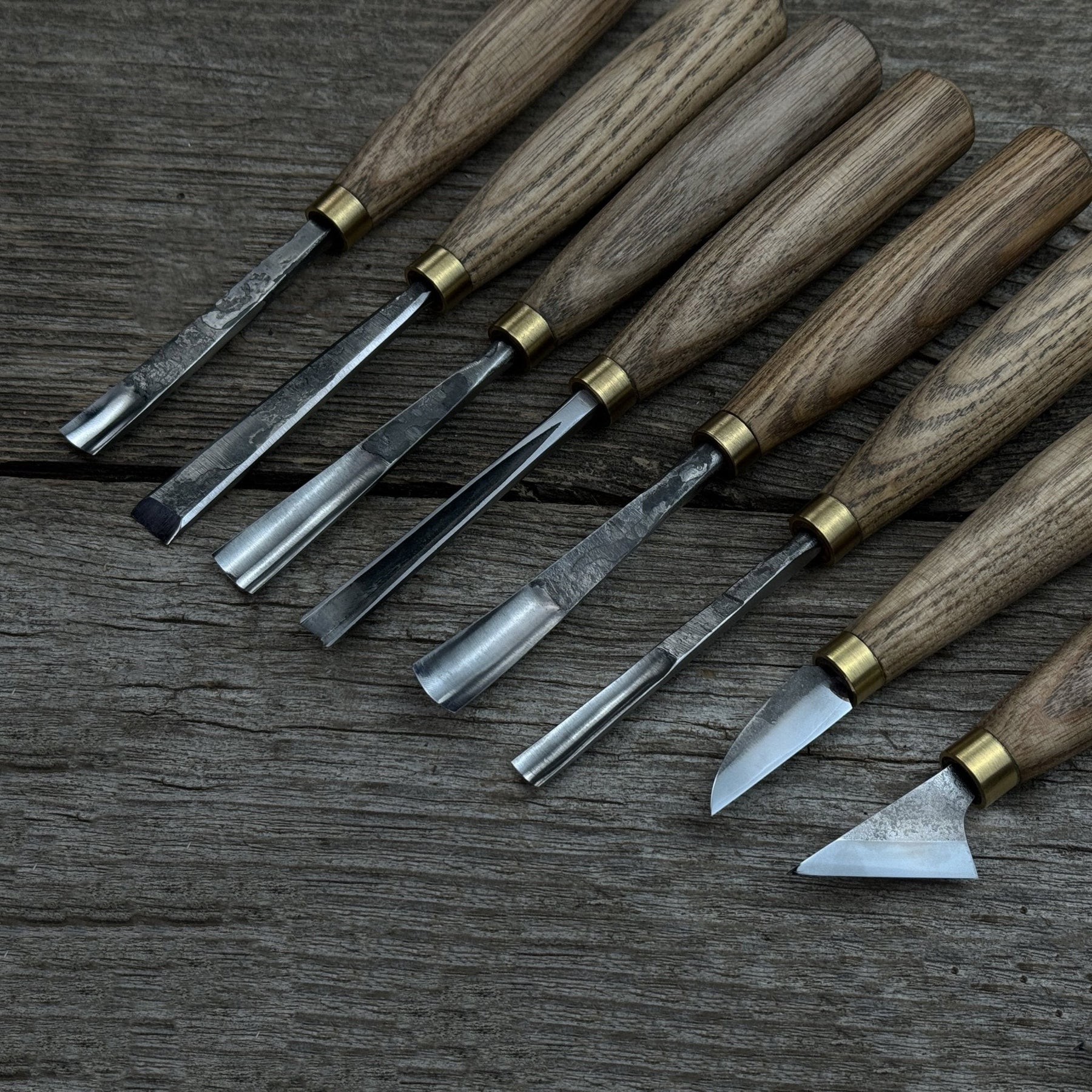 8-Piece Wood Carving Tool Set detail view by Sharky Forged Steel Tools