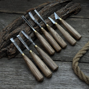 8-Piece Wood Carving Tool Set by Sharky Forged Steel Tools