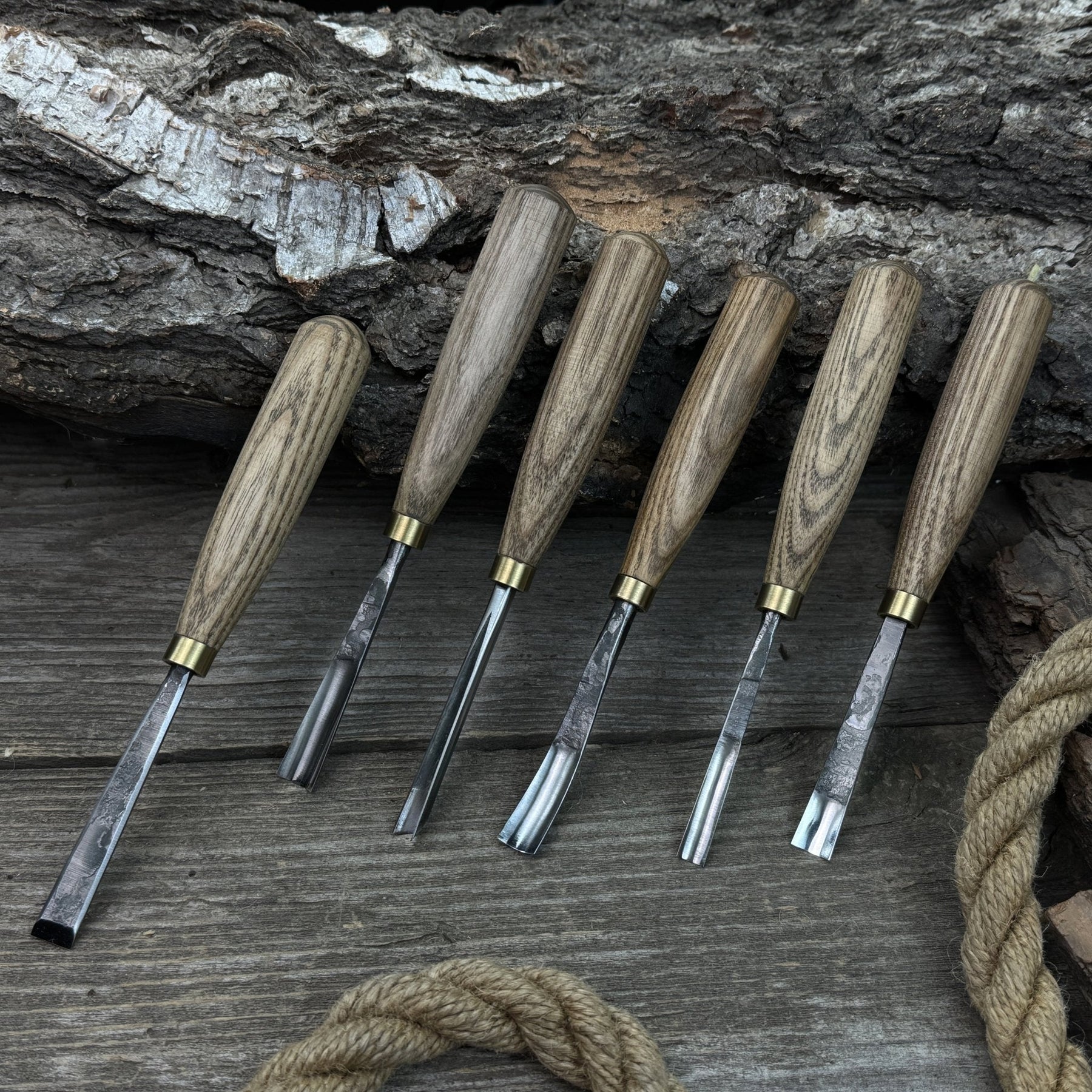 8-Piece Wood Carving Tool Set detail view by Sharky Forged Steel Tools