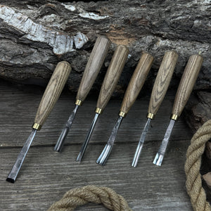 8-Piece Wood Carving Tool Set detail view by Sharky Forged Steel Tools