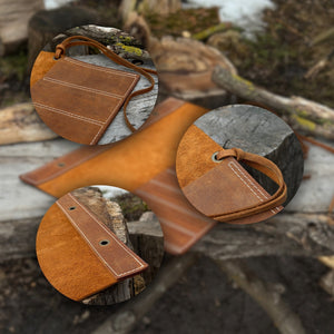 8 Pocket Leather Chisel Roll detail view by Sharky Forged Steel Tools