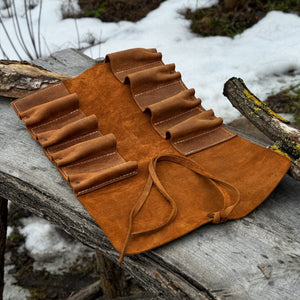 8 Pocket Leather Tool Roll by Sharky Forged Steel Tools