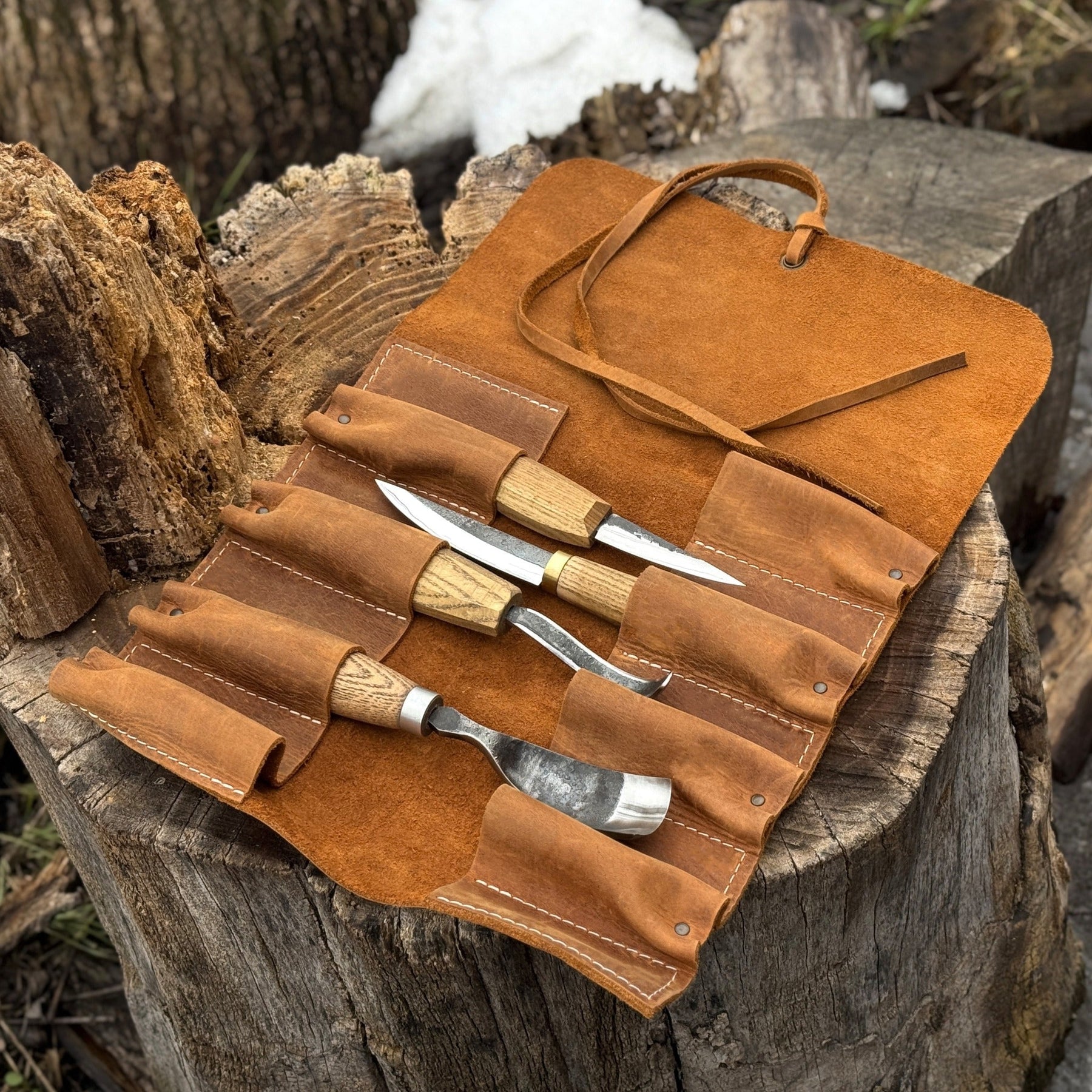8 Pocket Leather Tool Roll by Sharky Forged Steel Tools