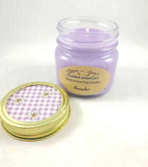 Lavender soy candle and wax melts by Mam Jam’s Candle Company