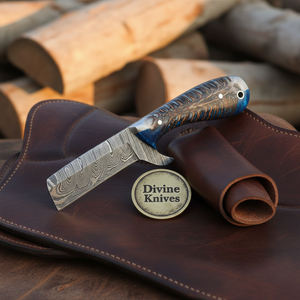 Blue Pine Cone Bull Cutter Knife for Working Cowboys and Collectors