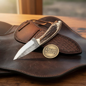 Crown Stag Drop Point Hunter Knife by Divine Knives