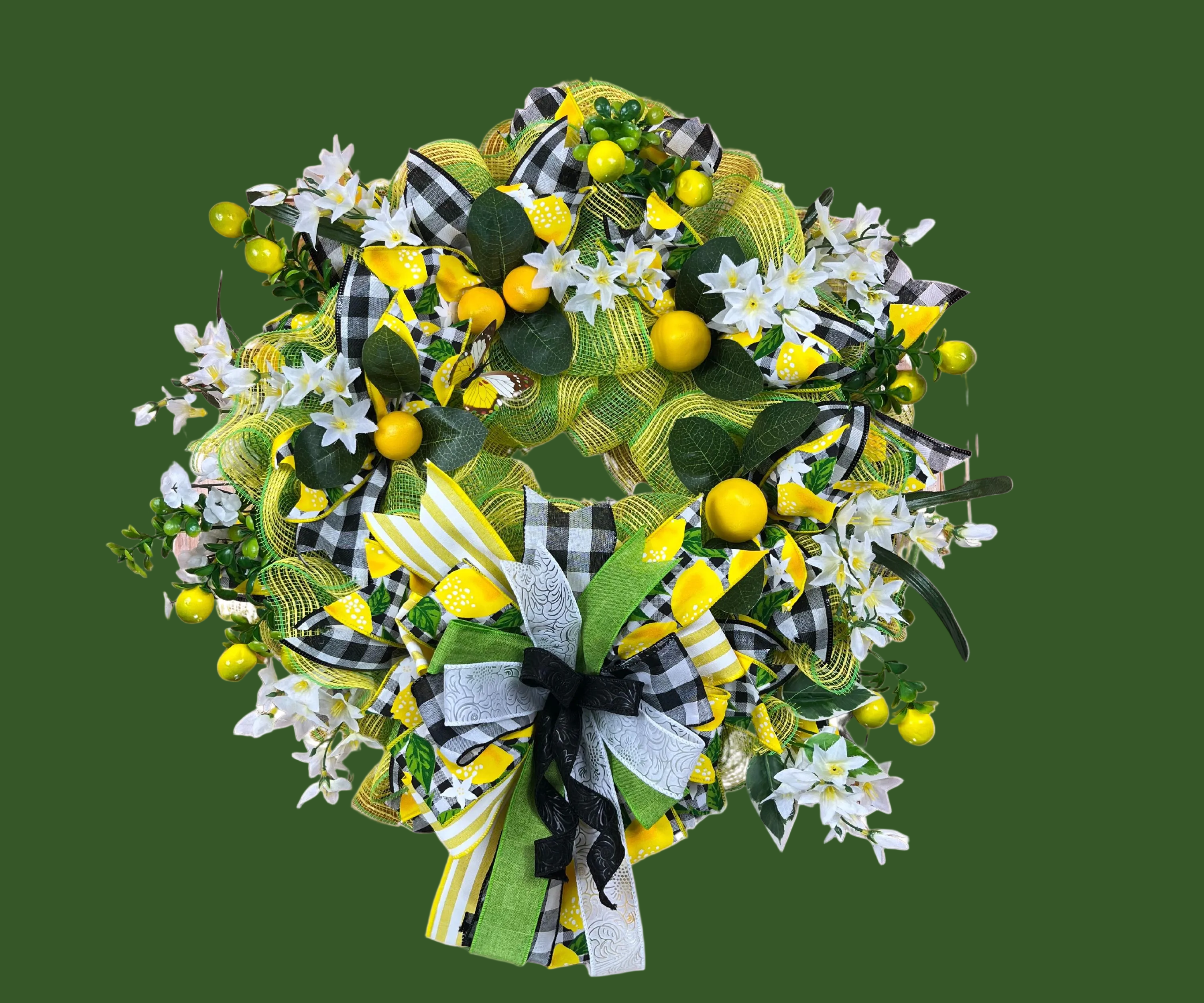 Lemon Wreath handmade by Bouge Creations in Mississippi