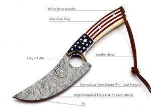 Damascus Steel Chef Knife – Hand Forged Kitchen Knife with Camel Bone Handle | Teton Twist Knives