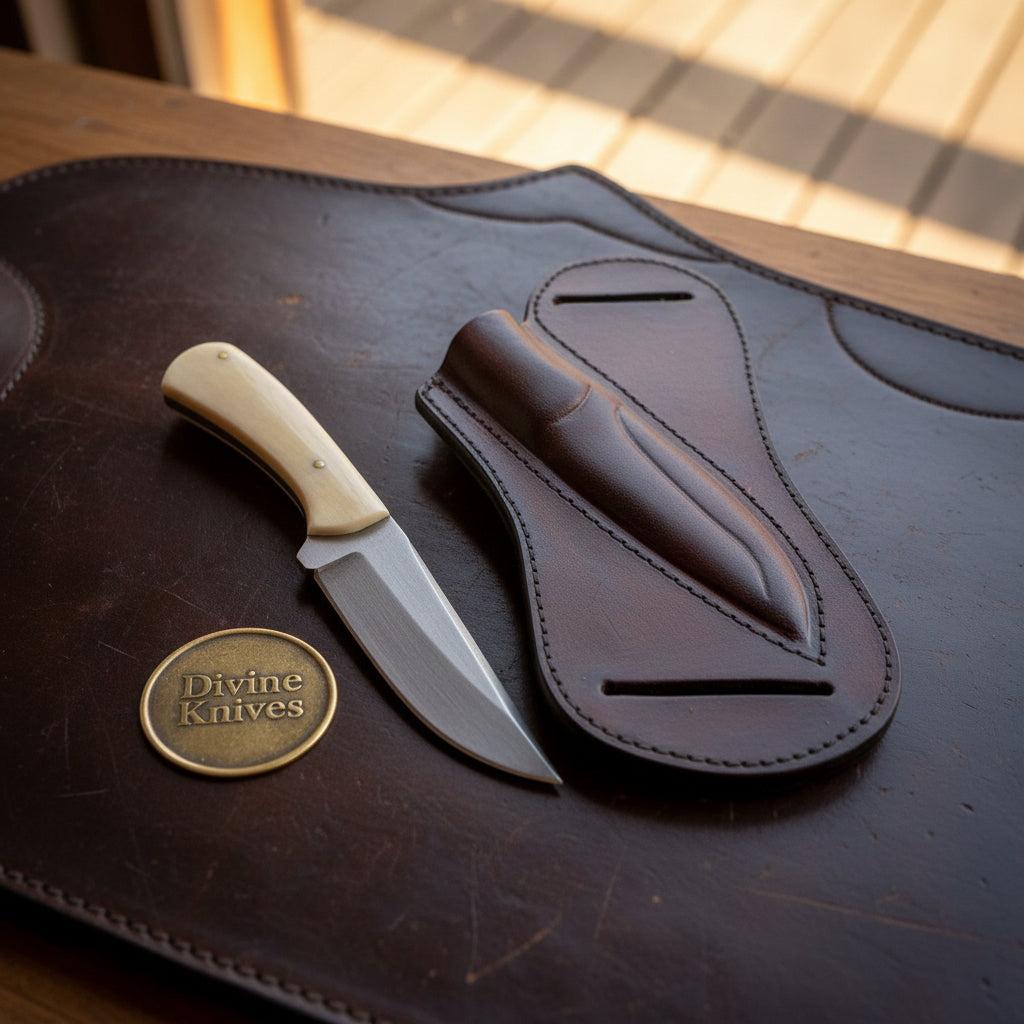 White Bone Handle High Carbon Hunting Knife product detail, view 2