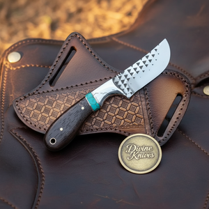 Rosewood Turquoise Bull Cutter Knife by Divine Knives, product view 3