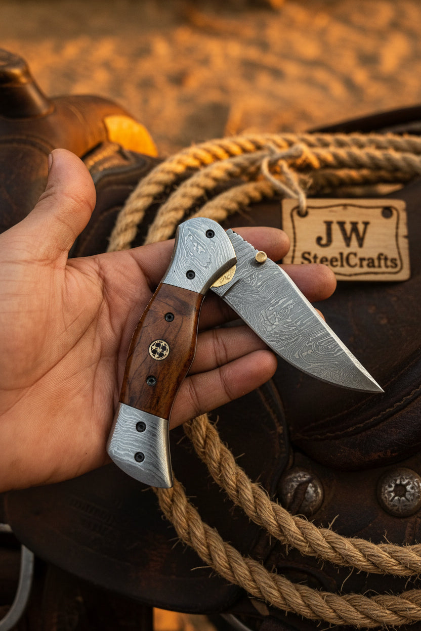 Rosewood Trail Folder Knife by JW SteelCrafts
