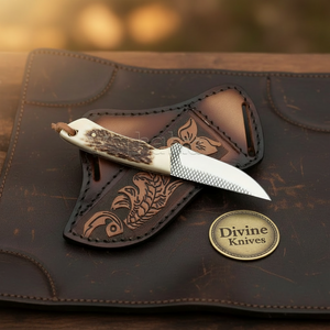 Stag Antler Patch Skinner Knife by Divine Knives