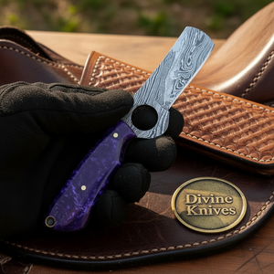 Loop Hole Purple Resin Bull Cutter & Skinner Set by Divine Knives