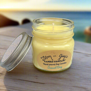 Sunset Bay soy candle and wax melts by Mam Jam’s Candle Company