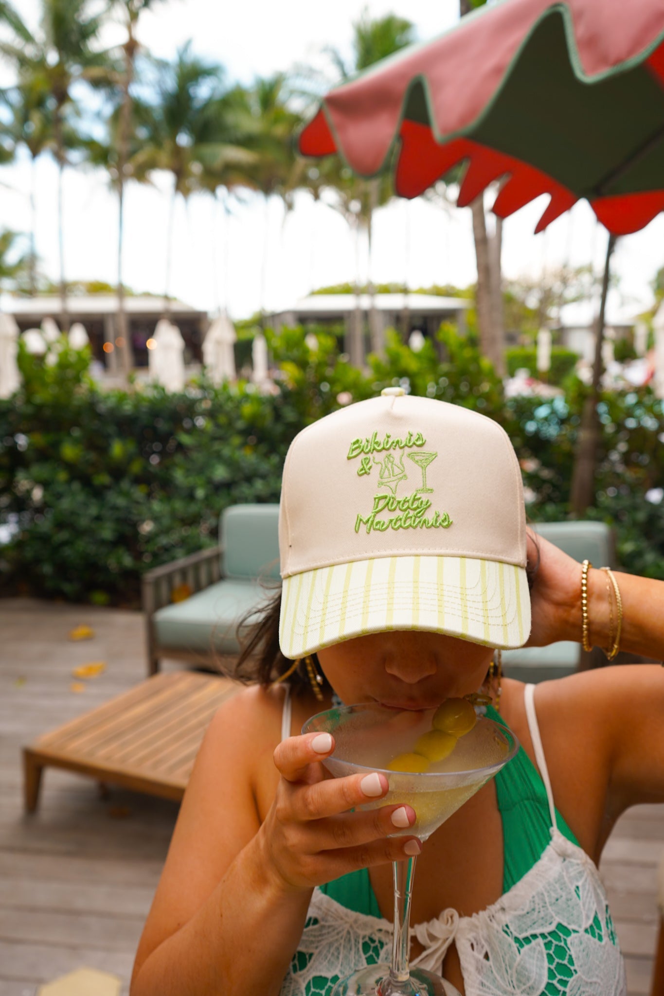 Bikinis & Dirty Martinis - Trucker Hat detail view by KenzKustomz