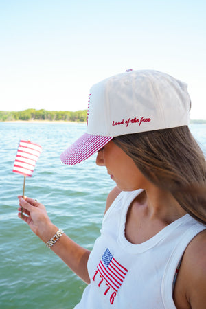 1776 American Flag Hat by KenzKustomz — product view 7