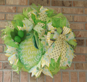 Tequila Lime Summer Wreath | Citrus Front Door Decor by Bouge Creations, view 6
