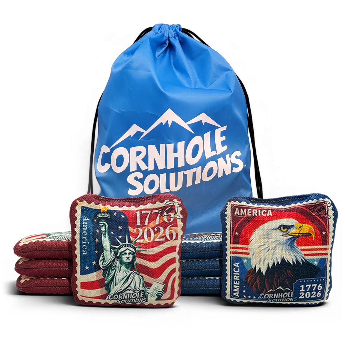 American Stamp Collection - Pro Style REC Cornhole Bags – Regulation 6"x6" – Full Set of 8