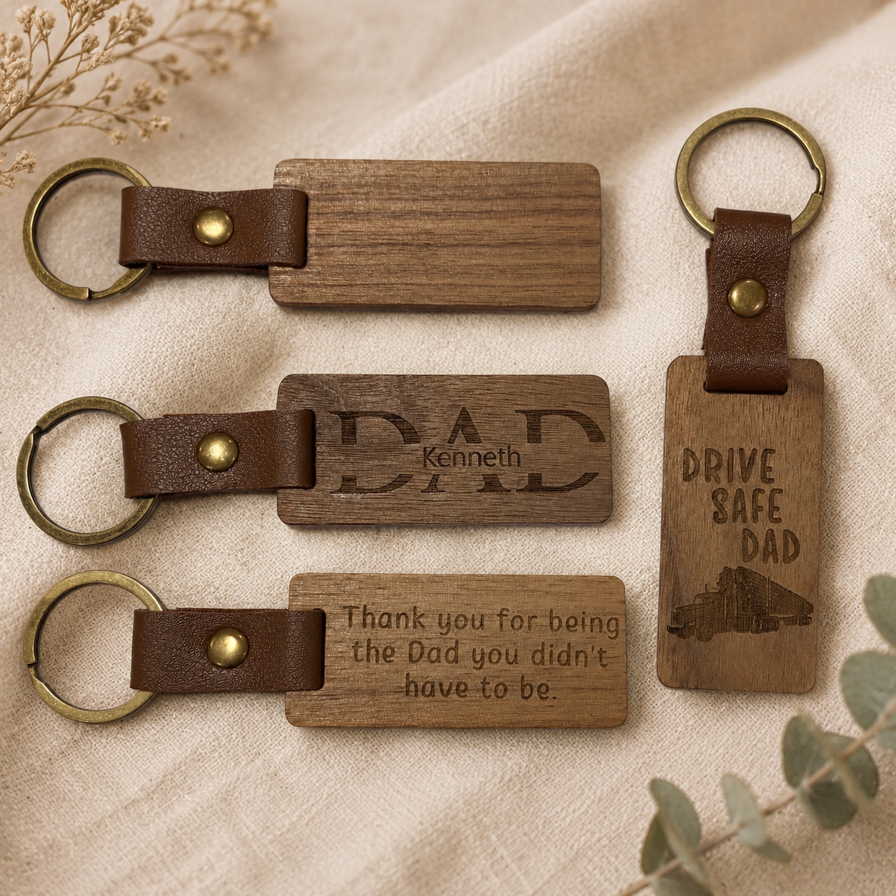 Personalized Wood Keychain by Poor Hog Customs, 3D printed gift detail photo 5