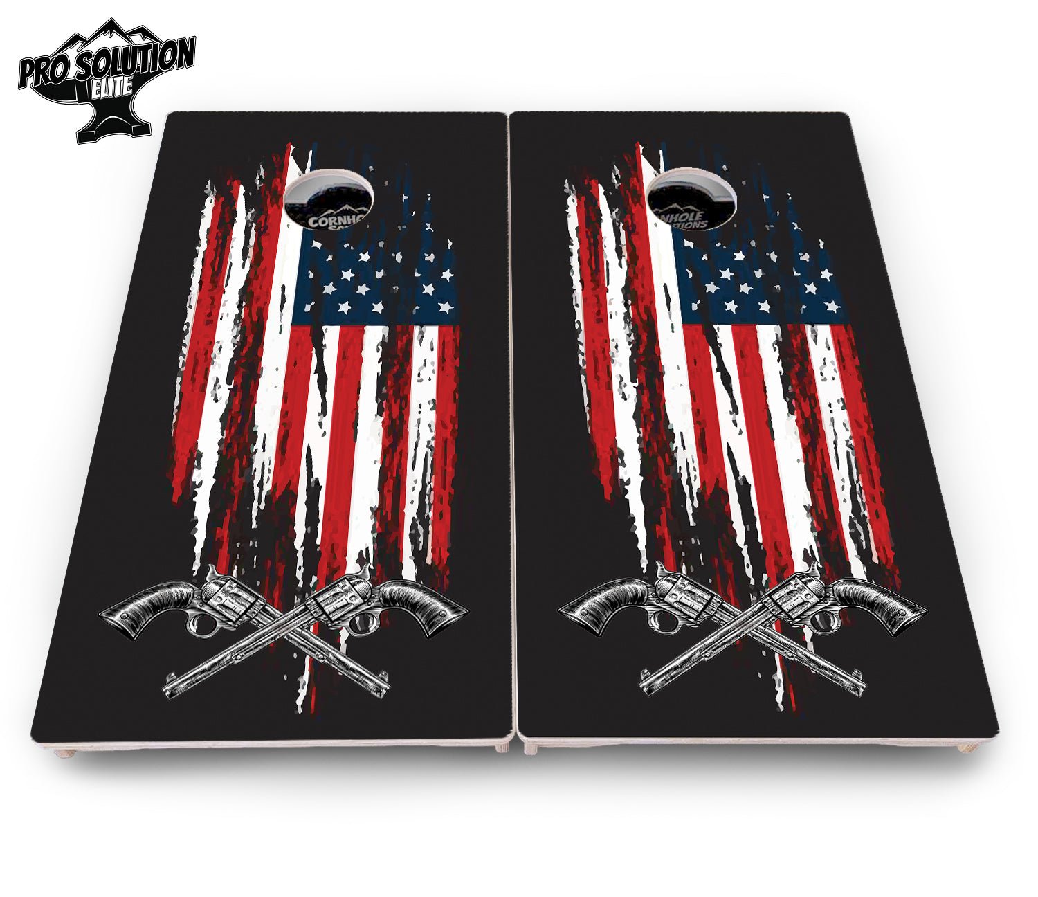 Guns & Flag Cornhole Boards - Pro Solution Elite Series