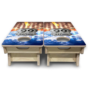 Route 66 - Mini or Vacation Size Cornhole Boards by Cornhole Solutions, custom cornhole board detail photo 4