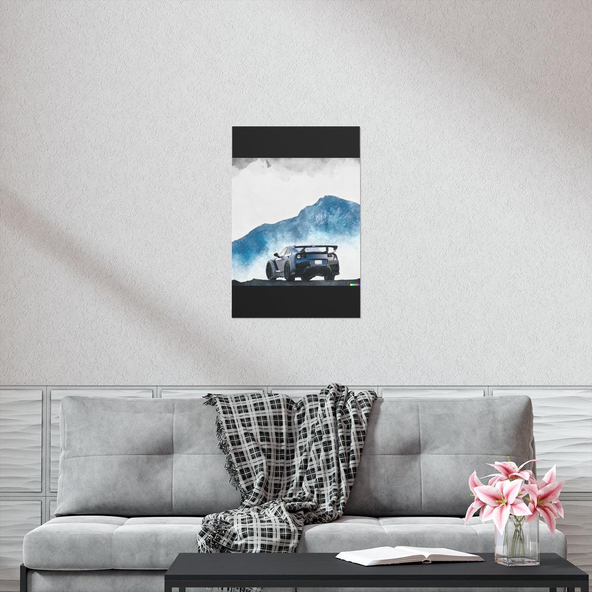 Nissan GTR water color Matte Vertical Posters